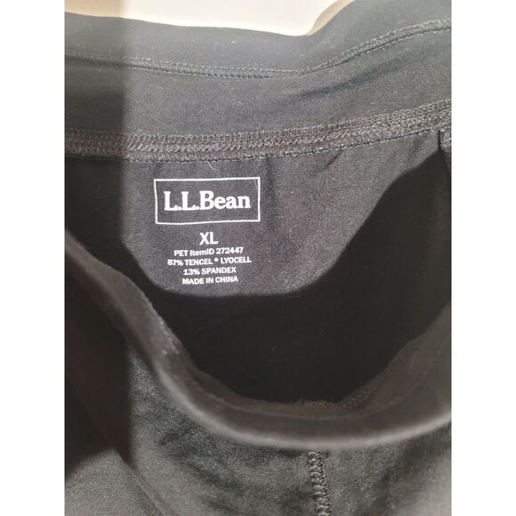 GUC Women's L.L. Bean Solid Black A-Line Skirt sz XL Above Knee Unlined - Picture 5 of 5